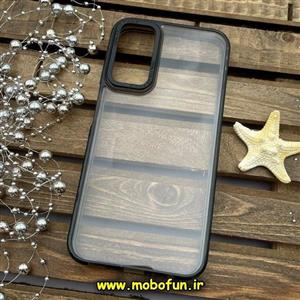 قاب گوشی Galaxy A24 4G سامسونگ اورجینال متال کیس Metal پیکسل Pixel طرح پشت طلق شفاف دور سیلیکونی مشکی کد 352