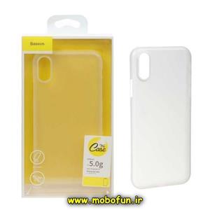 قاب گوشی iPhone XR آیفون طرح ژله ای ساده اورجینال سبک بیسوس Baseus بی رنگ مات محافظ لنز دار کد 96