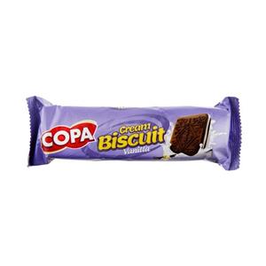 بیسکویت کاکائویی کرمدار وانیلی مستطیلی 100 گرمی کوپا Copa Vanilla Cream Biscuit 100gr