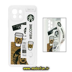 قاب گوشی Xiaomi Mi 11 Lite 4G - Mi 11 Lite 5G - Mi 11 Lite Ne شیائومی دستبندی سیلیکونی استارباکس STARBUCKS محافظ لنز دار سفید کد 531