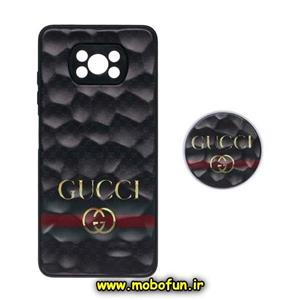 قاب گوشی Xiaomi Poco X3 - Poco X3 Pro شیائومی شش ضلعی طرح دار گوچی GUCCI محافظ لنز دار پاپ سوکت دار کد 1511