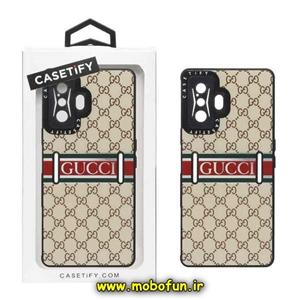 قاب گوشی Poco F4 GT - Redmi K50 Gaming شیائومی پشت گلس آینه ای CASETIFY طرح لاکچری گوچی GUCCI محافظ لنزدار مشکی کد 29