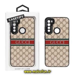 قاب گوشی Redmi Note 8 - Redmi Note 8 2021 شیائومی پشت گلس آینه ای CASETIFY طرح لاکچری گوچی GUCCI محافظ لنزدار مشکی کد 944