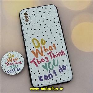 قاب گوشی iPhone X - iPhone XS آیفون فانتزی سوزنی برجسته طرح انگیزشی پاپ سوکت دار محافظ لنزدار کد 570