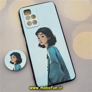 قاب گوشی Redmi 10 - Redmi 10 Prime - 21121119SC شیائومی فانتزی سوزنی برجسته طرح دخترونه پاپ سوکت دار محافظ لنز دار کد 71