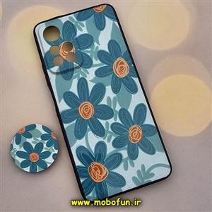 قاب گوشی Redmi Note 11 Pro Plus شیائومی فانتزی سوزنی برجسته طرح گل آبی پاپ سوکت دار محافظ لنز دار کد 112