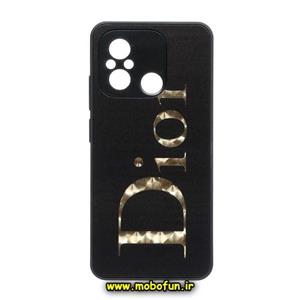 قاب گوشی Redmi 12C - Poco C55 - Redmi 11A شیائومی لاکچری دیزاین Dior دیور محافظ لنزدار مشکی کد 171
