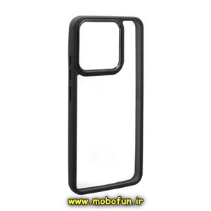 قاب گوشی Redmi 10A - Redmi 9C - Poco C3 شیائومی اورجینال متال کیس Metal طرح پشت طلق شفاف دور سیلیکونی مشکی کد 349