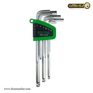 آچار آلن سر گرد تاپ تول کارتی بلند 9 عددی مدل GSN-09LB