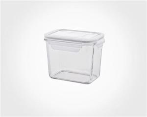 ظرف شیشه ای مستطیل دربدار 920 میلی لیتر (الوان) لیمون مدل215335