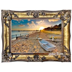 تابلو فرش ماشینی منظره ساحل و قایق – 5337