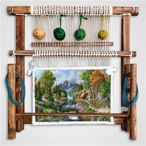 دار قالی دکوری طرح منظره کوهستان کد 8502