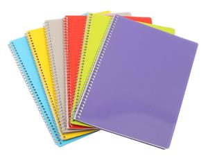 دفتر زبان سیمی 50 برگ جلد طلقی شیار دار رستا (2 خط) کد Zwb1335