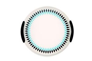 سینی گرد بامبو والرین (VALERIAN) طرح گل آبی