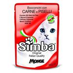 پوچ مخصوص گربه Simba با طعم مرغ، گوشت گاو و نخود فرنگی