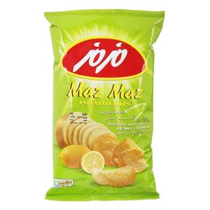 چیپس برگه سیب زمینی مزمز با طعم لیمویی 60 گرم Maz Potato Chips Sheet Lemon Flavour 60gr 