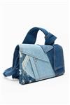 کیف اورجینال زنانه برند زارا Zara مدل DENIM PATCHWORK MINI CITY BAG کد 6025/210