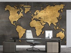 کاغذ دیواری لاکچری نقشه جهان M13424200