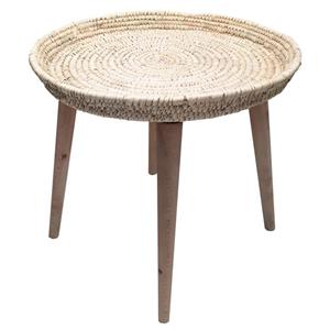 میز عسلی مدل حصیری چهارپایه کاتن مدل 105357