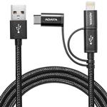 ADATA 3-IN-1 USB To microUSB/USB-C/لایتنینگ Cable 1m