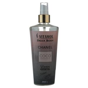 اسپری خوشبو کننده بدن زنانه ویتامول مدل Chanel Coco Mademoiselle حجم 250 میلی لیتر Vitamol Body Splash For Women 250ml 