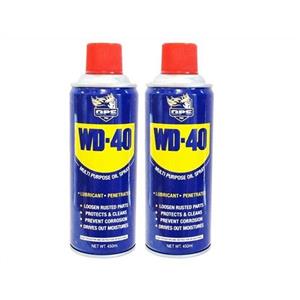 اسپری روان کننده جی پی اس گل پخش مدل WD-40 حجم 450 میلی لیتر بسته 2 عددی 