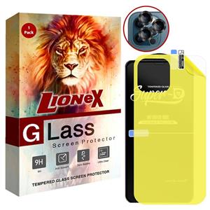 محافظ صفحه نمایش لایونکس مدل 2SNR مناسب برای گوشی موبایل اپل iPhone 12 Pro به همراه محافظ پشت گوشی و محافظ لنز دوربین – هفت رنگ
