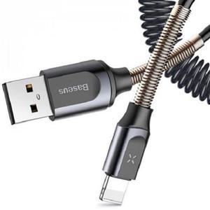 کابل تبدیل USB به لایتنینگ باسئوس مدل Datacabel Base Dual Spring USB طول 1.2 متر 