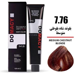 رنگ مو دوماسی سری بلوطی شماره 7.76 حجم 120 میلی لیتر رنگ بلوطی متوسط