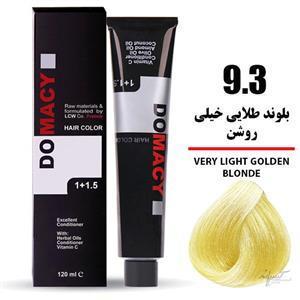 رنگ مو دوماسی سری طلایی شماره 9.3 حجم 120 میلی لیتر رنگ بلوند طلایی روشن