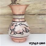 گلدان مسی نقره کوب طرح ماهور