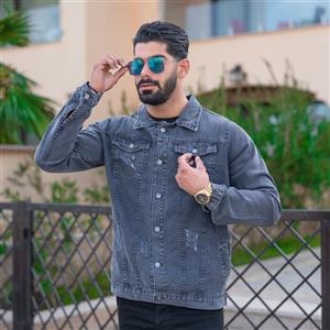 کت جین مردانه ذغالی کد 18917