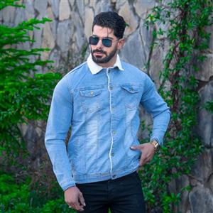 کت جین مردانه آبی کد 18795