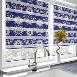 پرده زبرا طرح گل ستاره ای آشپزخانه کد 1711