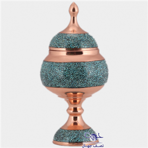 شکلات خوری فیروزه کوب اثر آقاجانی ارتفاع 20 سانتی متر Turquoise Tattoo Chocolate Container By Aghajani Miniature