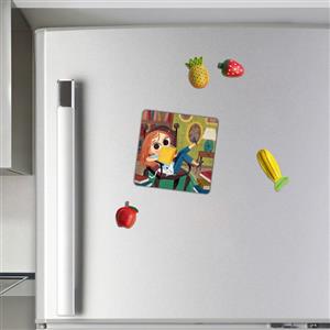 مگنت طرح دختر کتابخوان و گربه کد wmg4229