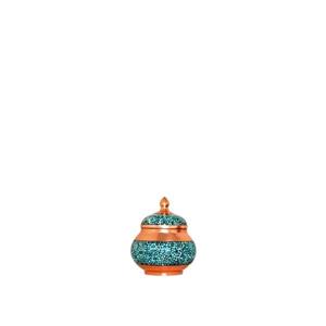 قندان فیروزه کوب اثر آقاجانی ارتفاع 11 سانتی متر Turquoise Tattoo Sugar Bowl By Aghajani Small