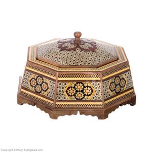 شکلات خوری خاتم اثر خادم ملت مدل هشت ضلعی سایز متوسط Inlay Chocolate Container By Khadem Mellat Octagonal Medium