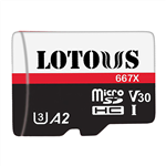 کارت حافظه‌ microSDHC لوتوس استاندارد U3 A2 مدل 667X ظرفیت 256 گیگابایت