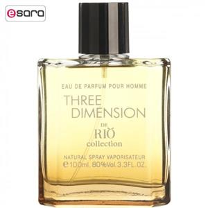 ادو پرفیوم مردانه ریو کالکشن مدل Thrre Dimension حجم 100 میلی لیتر Rio Collection Thrre Dimension Eau De Parfum for Men 100ml