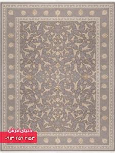 فرش کد 12429 زمینه نقره ای طلاکوب بزرگمهر