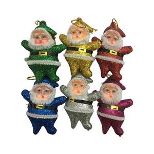 آویز درخت کریسمس طرح بابانوئل بسته 6 عددی