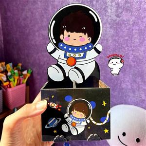 جا قلمی رومیزی چوبی فضانوردی