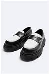 کالج مردانه  اورجینال برند زارا Zara مدل CONTRAST PENNY STRAP LOAFERS کد 2625/220