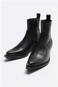 بوت مردانه اورجینال برند زارا Zara مدل LEATHER COWBOY BOOTS  کد 2035/220