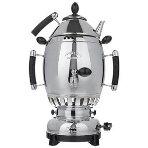 سماور گازی آپولون مدل پولوتون حجم 6 لیتر همراه با دو قوری استیل و چینی