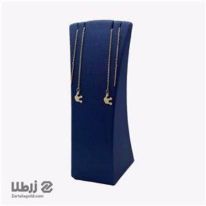 گوشواره طلا بخیه ای طرح تاج کد E18430
