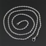 زنجیر مردانه طنابی سه میل سایز چهل رنگ سیلورکد ZT-301