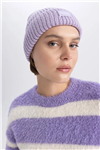 کلاه بافتنی زمستانه زنانه و دخترانه اورجینال دفکتو (Defacto) ترکیه (بنفش)