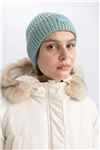کلاه بافتنی زمستانه زنانه و دخترانه اورجینال دفکتو (Defacto) ترکیه (سبز نعنایی)